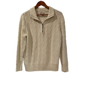 Northern reflection cream 1/4 zip sweater. Size large‎